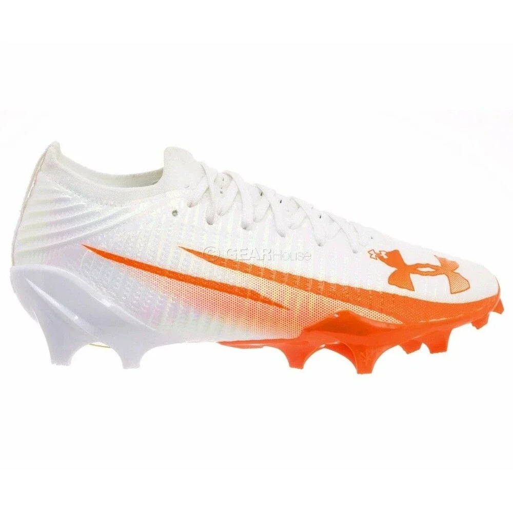 Under Armour Blur Pro White Team Orange Mens Football Cleats Sz 10.5 3028220-109